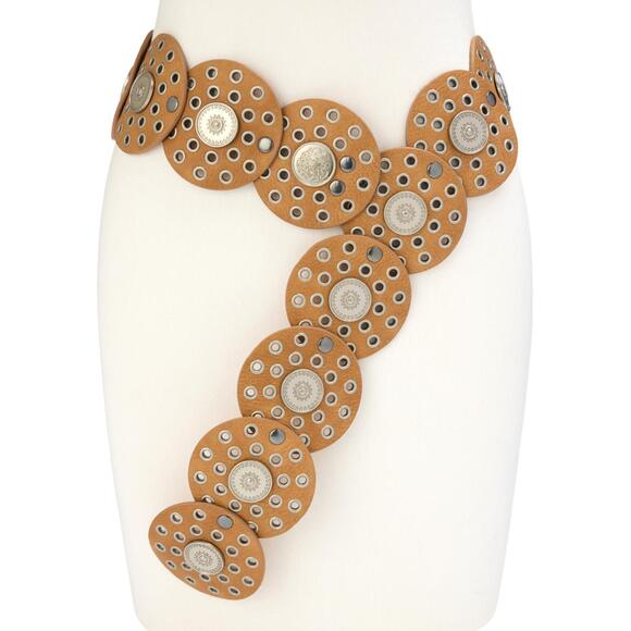 Vince Camuto Concho Coniac Western Boho Y2k Plus Size 1x / 3x Grommet Belt NWT - Picture 1 of 6